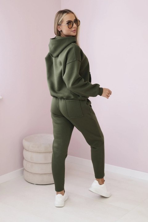 Komplet ocieplany bluza + spodnie khaki Komplet ocieplany bluza + spodnie khaki