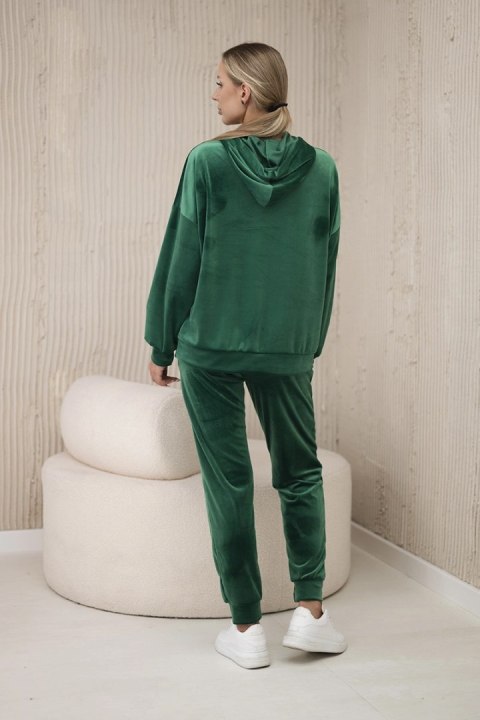 Komplet welurowy bluza kangurka + spodnie jasny zielony Komplet welurowy bluza kangurka + spodnie jasny zielony