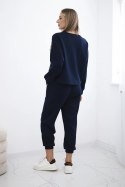 Komplet z wiskozy Amour bluza + spodnie granatowy  