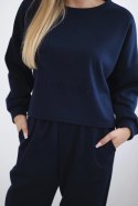 Komplet z wiskozy Amour bluza + spodnie granatowy  