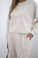 Komplet z wiskozy Amour bluza + spodnie jasny beżowy  