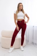 Legginsy prążkowane bordowe  