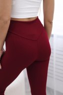 Legginsy prążkowane bordowe  