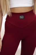 Legginsy prążkowane bordowe  