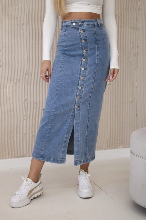 Spódnica długa z guzikami jasny jeans Spódnica długa z guzikami jasny jeans