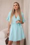 Sukienka muślinowa taliowana miętowa  