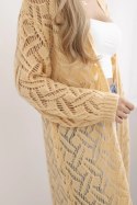 Sweter długi kardigan Super KID Moher brzoskwiniowy  