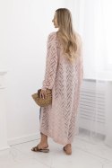 Sweter długi kardigan Super KID Moher ciemny pudrowy róż  