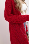 Sweter długi kardigan Super KID Moher czerwony  
