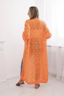 Sweter długi kardigan Super KID Moher pomarańczowy neon  