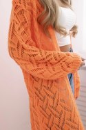 Sweter długi kardigan Super KID Moher pomarańczowy neon  