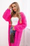 Sweter długi kardigan Super KID Moher różowy neon  