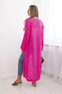 Sweter długi kardigan Super KID Moher różowy neon  