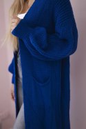 Sweter długi kardigan chabrowy  