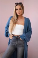 Sweter długi kardigan jeansowy  