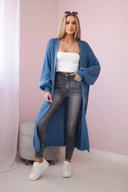 Sweter długi kardigan jeansowy  