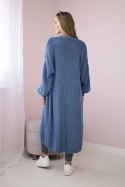 Sweter długi kardigan jeansowy  