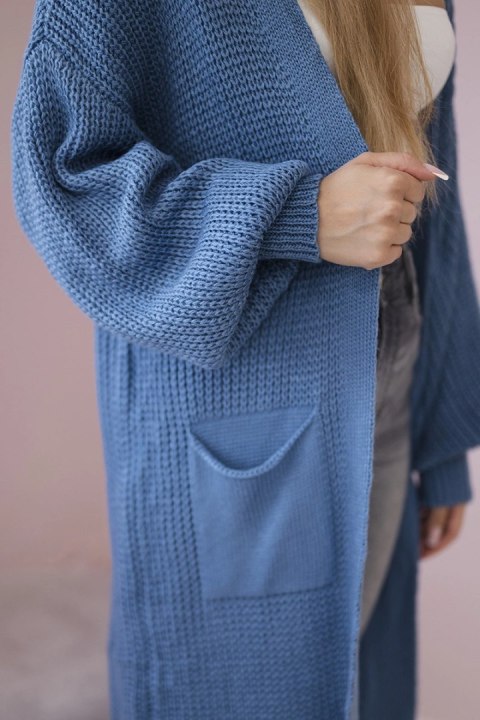 Sweter długi kardigan jeansowy Sweter długi kardigan jeansowy