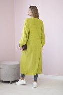 Sweter długi kardigan pistacjowy  