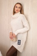 Sweter z golfem beżowy  