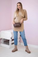 Sweter z włosem camelowy  