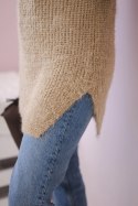 Sweter z włosem camelowy  
