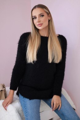 Sweter z włosem czarny  
