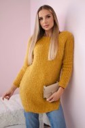 Sweter z włosem musztardowy  
