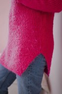 Sweter z włosem różowy neon  