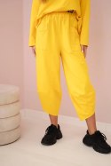 Komplet bawełniany bluza + spodnie ciemny żółty  