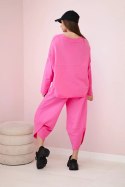 Komplet bawełniany bluza + spodnie jasny różowy  