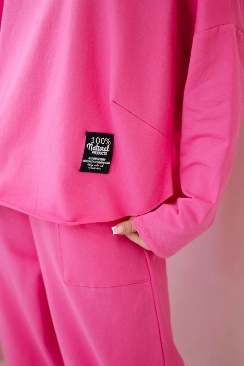 Komplet bawełniany bluza + spodnie jasny różowy  