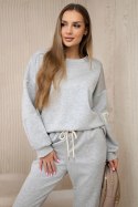 Komplet bluza + spodnie masełko jasny szary  