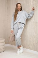 Komplet bluza + spodnie masełko jasny szary  