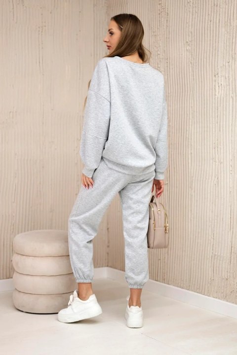 Komplet bluza + spodnie masełko jasny szary Komplet bluza + spodnie masełko jasny szary