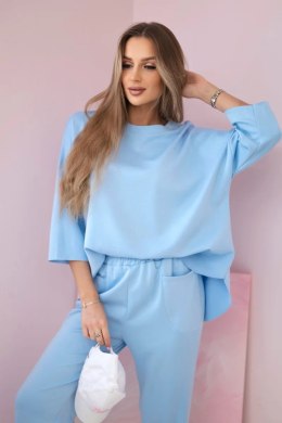 Komplet bluza + spodnie masełko niebieski  