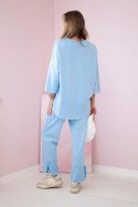 Komplet bluza + spodnie masełko niebieski  