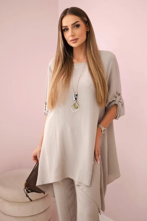 Komplet bluzka + spodnie z wisiorkiem fango  