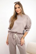Komplet masełko bluza + spodnie beżowy melanż  