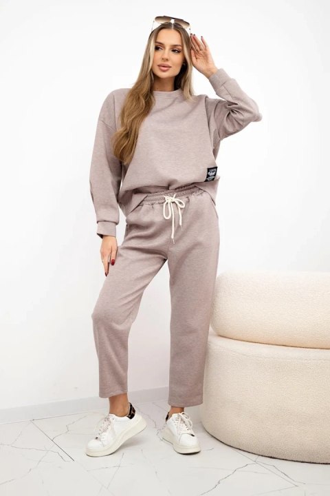 Komplet masełko bluza + spodnie beżowy melanż Komplet masełko bluza + spodnie beżowy melanż