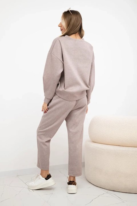 Komplet masełko bluza + spodnie beżowy melanż Komplet masełko bluza + spodnie beżowy melanż