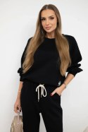 Komplet masełko bluza + spodnie czarny  