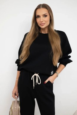 Komplet masełko bluza + spodnie czarny  