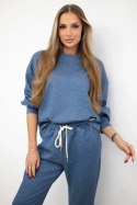 Komplet masełko bluza + spodnie jeansowy melanż  