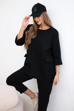 Komplet punto bluza + spodnie czarny  