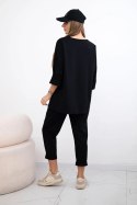 Komplet punto bluza + spodnie czarny  