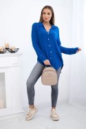 Koszula bawełniana muślinowa Plus Size chabrowa  