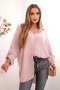 Koszula bawełniana muślinowa Plus Size ciemny pudrowy róż  