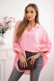 Koszula bawełniana muślinowa Plus Size cukierkowy róż  