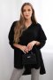 Koszula bawełniana muślinowa Plus Size czarna  
